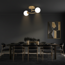 Lustra LED si cristal ORBIT, 55cm, 2xE27, Globuri, Auriu