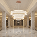 Lustra LED Cristal cu telecomanda, 118W, Lumina Calda/Neutra/Rece, Φ60 cm, Inaltime Reglabila, Metal si Cristal, Auriu