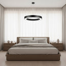Lustra LED suspendata ANGLE, D52cm, 25W, Inaltime Reglabila, Lumina Rece, Negru, Metal si Acril