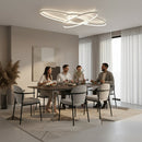 Lustra LED cu telecomanda COSMEE 84W, 3 Petale, Lumina Rece/Calda/Neutra, Dimabila, Alb, Metal si Acril