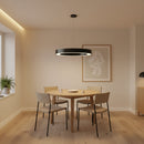 Lustra LED suspendata ANGLE, D52cm, 25W, Inaltime Reglabila, Lumina Rece, Negru, Metal si Acril