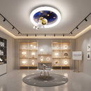 Lustra LED ASTRONAUT cu telecomanda, 51W, lumina Rece/Calda/Neutra, Alb Albastru