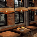 Lustra Vintage LV300/400BK, 1xE27, Rustic Barn, Sfoara si Metal, 40cm, Maro