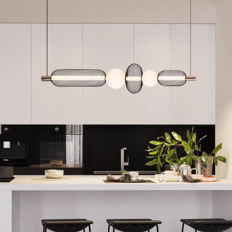 Lustra LED Suspendata LM551/5BK, 28W, Lumina 3000/4000/6000K, Negru, Inaltime Reglabila