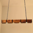 Lustra LED Vintage LV565/4, 12W, 3000K, Rustic Barn, Lemn si Metal, 100cm, Galben Lustre Vintage Default Title Alessandro Design