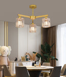 Lustra LC110/3GD cu Cristal,  3x E27, Auriu, Metal si Cristal