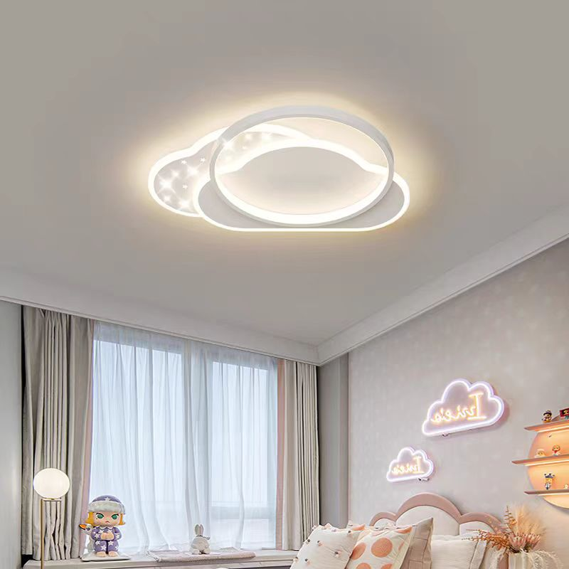 Lustra LED cu telecomanda NUVIA 125W, Nor, lumina Rece/Calda/Neutra, Dimabila, Alb