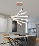 Lustra LED Suspendata Acril LT183/6WH, 81W, Lumina 3000/4000/6000K, Alb, Inaltime Reglabila