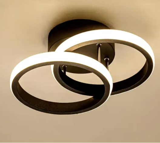 Lustra LED VERTEX CIRCULA 24W, 2 Cercuri, lumina Rece/Calda/Neutra, Negru