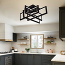 Lustra LED cu telecomanda 96W, 4 Elemente, lumina Rece/Calda/Neutra, Dimabila, Negru