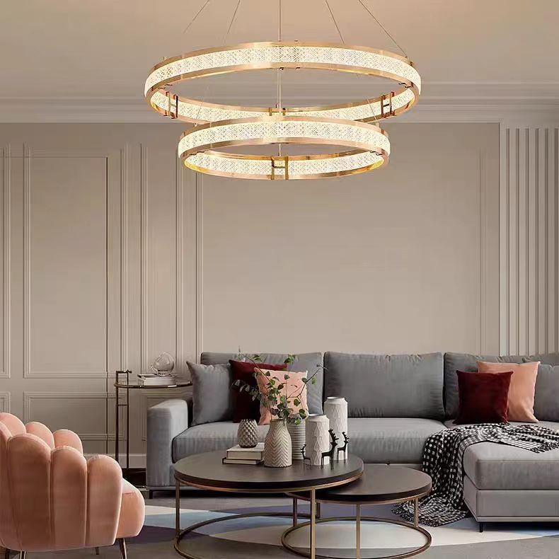 Candelabru Cristal, LINDERHOF Magno, 62W, Diametru 60cm, Lumina Rece/Calda/Neutra, Auriu, Inaltime Reglabila