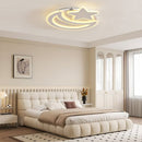 Lustra LED cu telecomanda CORALIA 81W, Luna si Stea, lumina Rece/Calda/Neutra Dimabila Alb