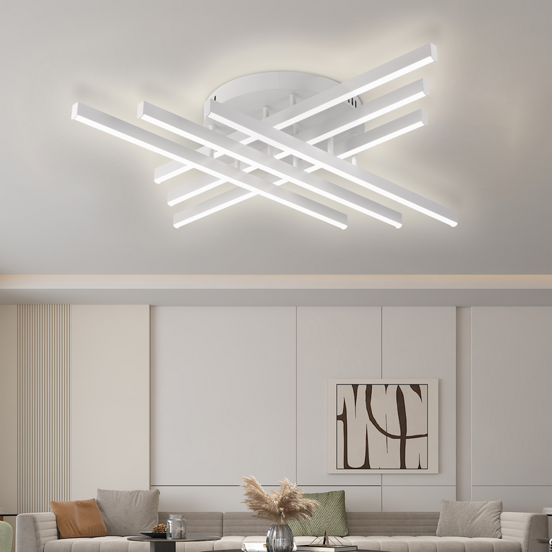 Lustra LED GIO, 82W, Lumina Rece/Clada/Neutra, Alb