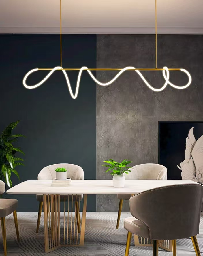 Lustră Suspendată LED Acril Elara 96W cu Telecomandă, Dimabilă, 3000K/4000K/6000K, Auriu