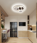 Lustra LED cu cristal HELIOX, 43W, 4 Cercuri, lumina Rece/Calda/Neutra, Alb