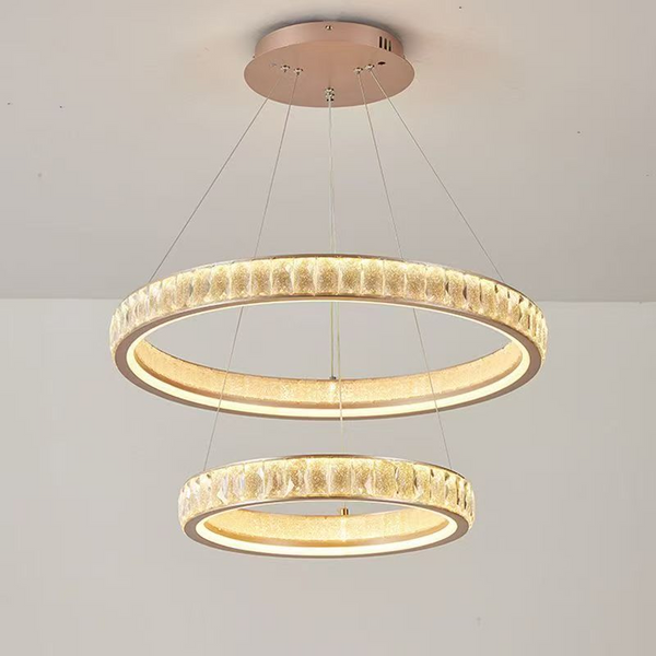 Candelabru Cristal, Kensington Magno, 112W, Auriu, 2 elemente, Inaltime reglabila, Lumina Calda/Rece/Neutra