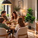 Planta Artificială Copac Tip Ficus, 3 brate, 154 cm, Verde, cu Ghiveci