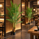 Planta Artificială Copac Tip Palmier Kentia, Cu Frunze Elegante, 230 cm, 18 frunze, Verde, cu Ghiveci