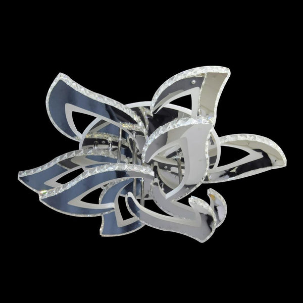 Lustra LED cu telecomanda MEIBES, 300W, 9 Flori, lumina Rece/Calda/Neutra, Dimabila, Argintiu