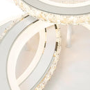 Lustra LED cu telecomanda si cristal NOVA ROTONDA RGB 75W, 3 Cercuri, lumina Rece/Calda/Neutra, Dimabila, Alb