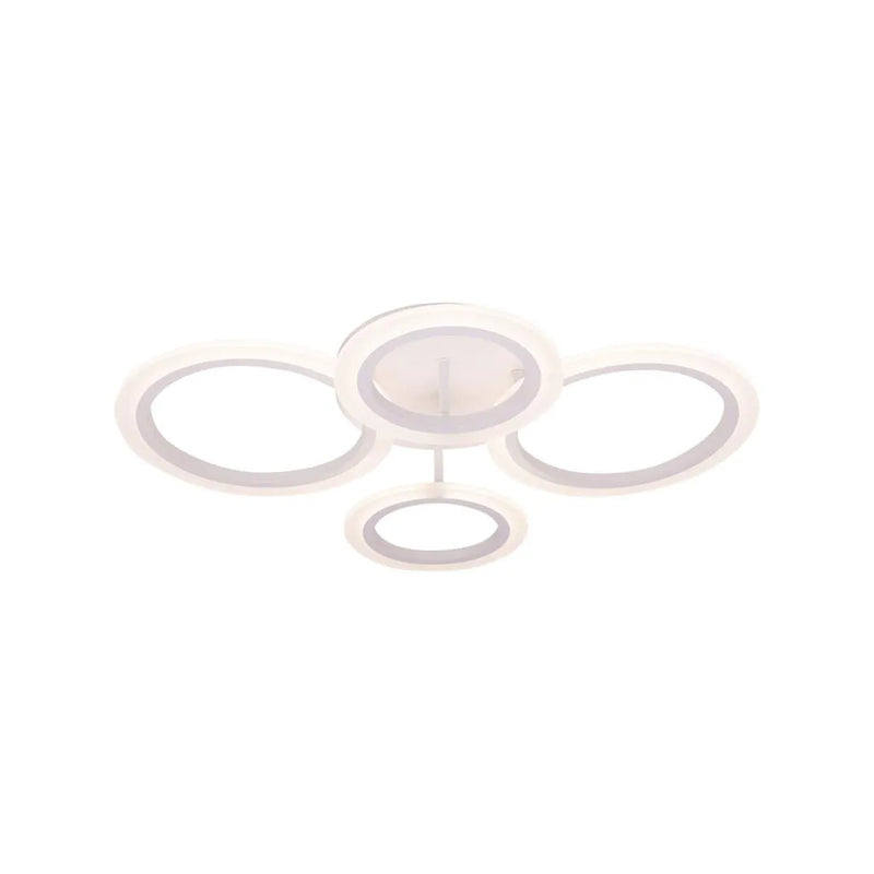 Lustra LED cu telecomanda  BETTY 44W, 4 Cercuri, lumina Rece/Calda/Neutra, Dimabila, Alb