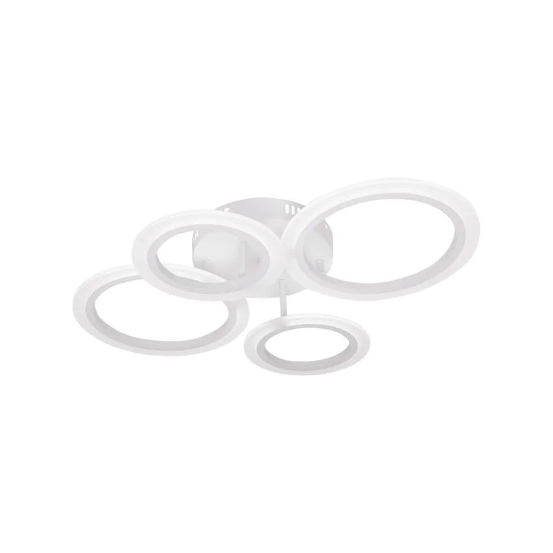 Lustra LED cu telecomanda  BETTY 44W, 4 Cercuri, lumina Rece/Calda/Neutra, Dimabila, Alb