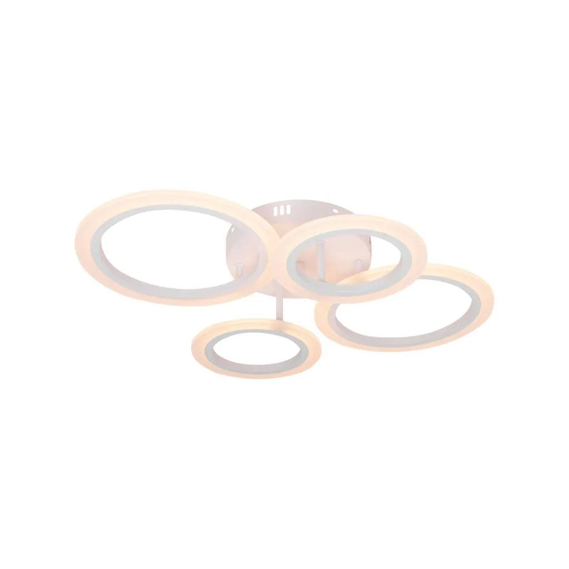 Lustra LED cu telecomanda  BETTY 44W, 4 Cercuri, lumina Rece/Calda/Neutra, Dimabila, Alb