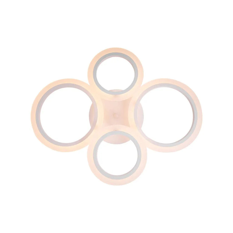 Lustra LED cu telecomanda  BETTY 44W, 4 Cercuri, lumina Rece/Calda/Neutra, Dimabila, Alb