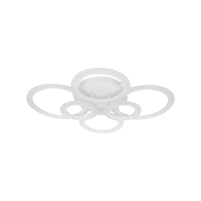 Lustra LED cu telecomanda BETTY 82W, 6 Cercuri, lumina Rece/Calda/Neutra, Dimabila, Alb
