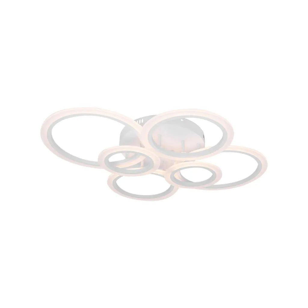 Lustra LED cu telecomanda BETTY 82W, 6 Cercuri, lumina Rece/Calda/Neutra, Dimabila, Alb