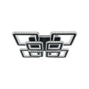 Lustra LED cu telecomanda si cristal LEILA RGB 237W, 8 Patrate, lumina Rece/Calda/Neutra, Dimabila, Negru Crom Lucios