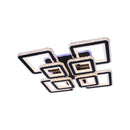 Lustra LED cu telecomanda si cristal LEILA RGB 237W, 8 Patrate, lumina Rece/Calda/Neutra, Dimabila, Negru Crom Lucios