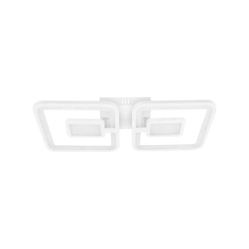 Lustra LED cu telecomanda  FELIX 57W, 2 Patrate, lumina Rece/Calda/Neutra, Dimabila, Alb