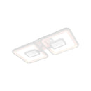 Lustra LED cu telecomanda  FELIX 57W, 2 Patrate, lumina Rece/Calda/Neutra, Dimabila, Alb