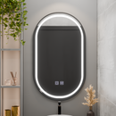 Oglinda LED Ovala 60x100cm VETRO Touch Sistem Dezaburire Dimabila, Rama Neagra Oglinzi Korman E Default Title Alessandro Design