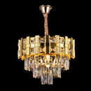 Candelabru Cristal BRAN Nobile 5xE14, Diametru 40cm, Auriu Lucios, Inaltime Reglabila