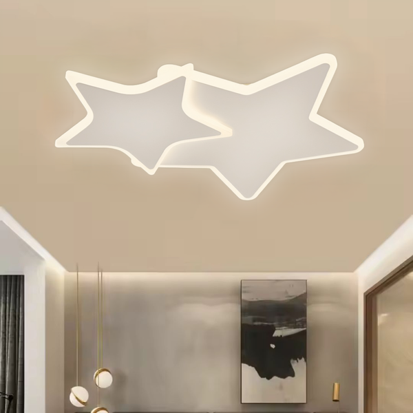 Lustra LED cu telecomanda 41W,  Stele, lumina Rece/Calda/Neutra, Dimabila, Alb
