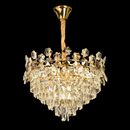 Candelabru Cristal WINDSOR Eleganza 8x E14, Diametru 49cm, Auriu Lucios, Inaltime Reglabila