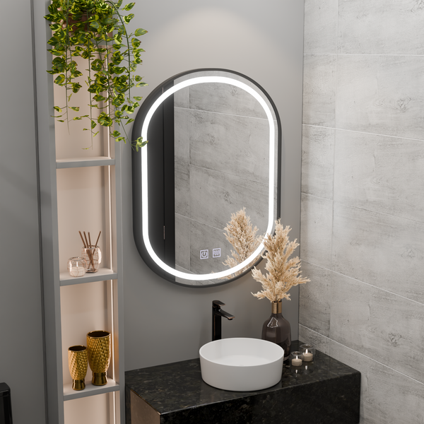 Oglinda LED Ovala 60x80cm, Torino Luce Touch, Sistem Dezaburire, Dimabila