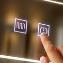 Oglinda LED Rectangulara, 80x60cm, Verite Royale Gold MotionGlow Marcello, Sistem Dezaburire, Ceas & Termometru, Dimabila