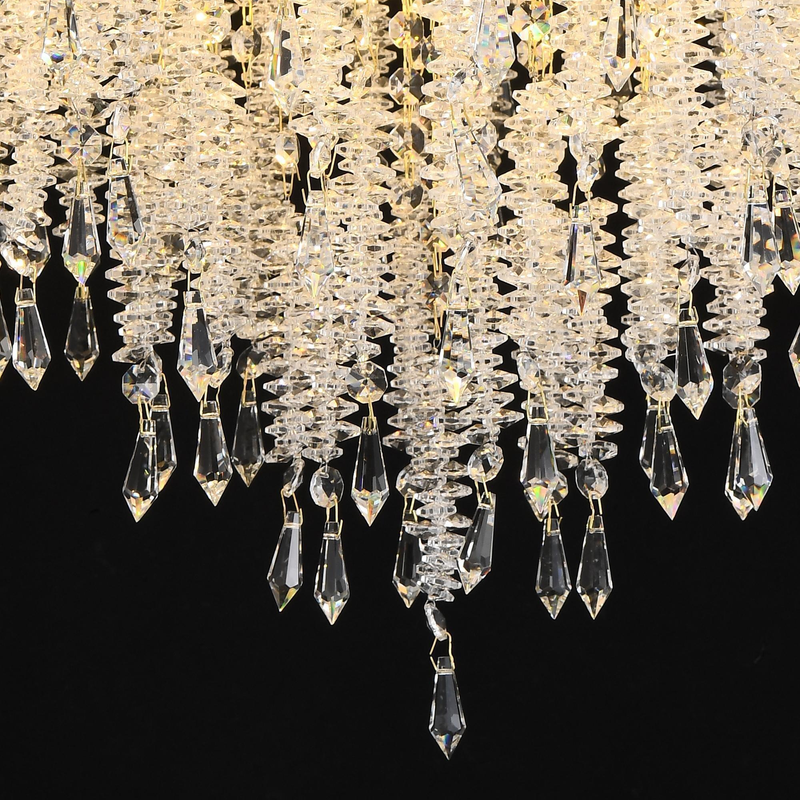 Candelabru Cristal STROZZI Magno 8xE14, Diametru 60cm, Auriu