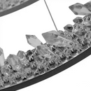 Lustra LED suspendata cu telecomanda, Cristale K9, 28W, 1 Cerc, lumina Rece/Calda/Neutra, Dimabila, Negru, Inaltime Reglabila