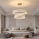 Lustra LED suspendata cu Telecomanda NIVALIS Duo 127W, Cercuri 60x80cm, lumina Rece/Calda/Neutra, Dimabila,Inaltime Reglabila, Auriu Lustre LED cu Telecomanda Default Title Alessandro Design