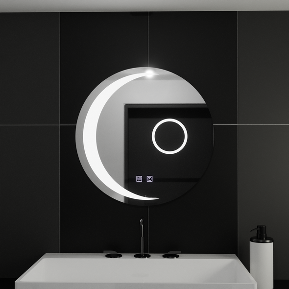 Oglinda LED Rotunda, 60cm, Orbis Touch, Sistem Dezaburire,Dimabila