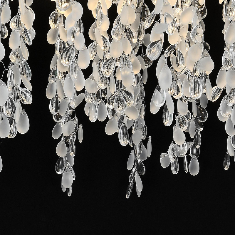 Candelabru Cristal CC8080/D800CH, 9x E14, Diametru 49cm, Crom