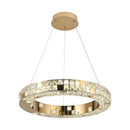 Lustra LED cu Telecomanda, LLC135/1GD, Cristal si Metal, 29W, 1 Cerc, Dimabila, Inaltime Reglabila, Lumina Rece/Calda/Neutra, Iluminat Luxos Lustre LED cu Telecomanda Default Title Alessandro Design