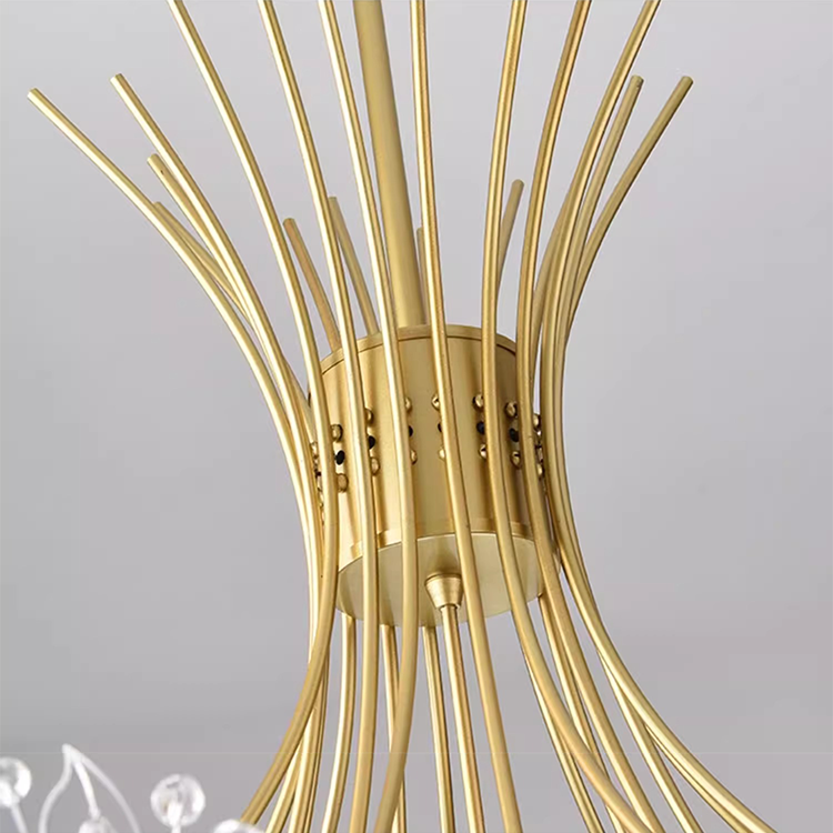 Candelabru Cristal Zetos 13XG4 Auriu, Diametru 49cm