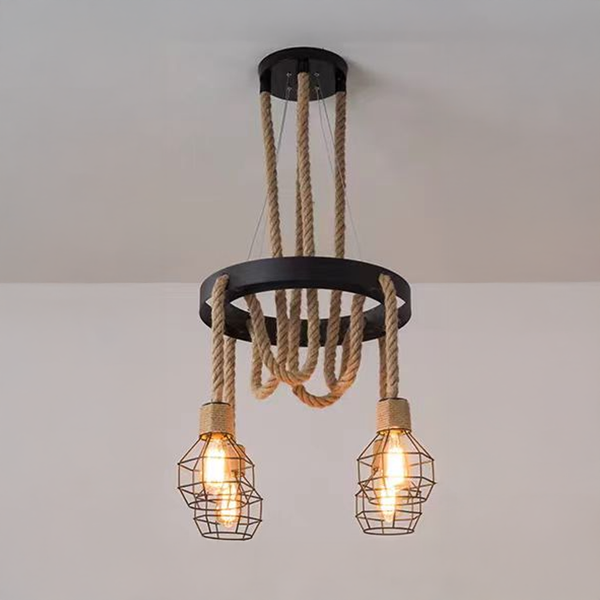 Lustra Roata, 3*E27, Maro, Metal si Sfoara