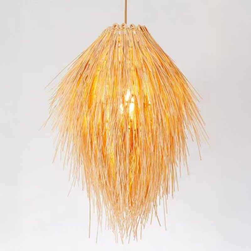 Lustra Vintage Paie LV810, 1xE27, Rustic, 150cm, Negru