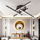 Lustra LED cu Telecomanda LT179/4BK, 34W, 4 Elemente, Lumina Rece/Clada/Neutra, Dimabila, Negru